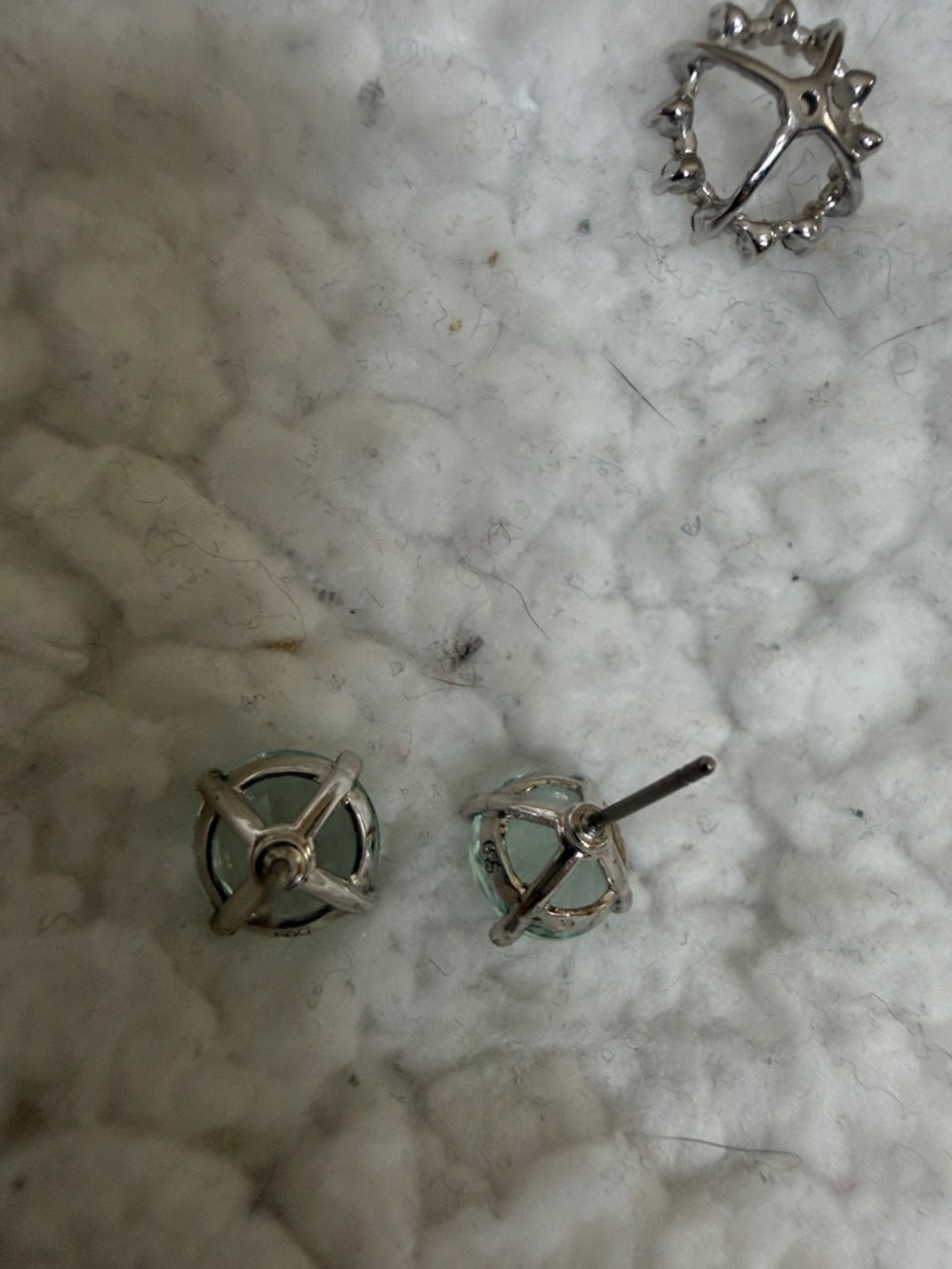 Stella & Dot Light Blue Halo Stud Earrings in Silver Tone - Picture 7 of 9